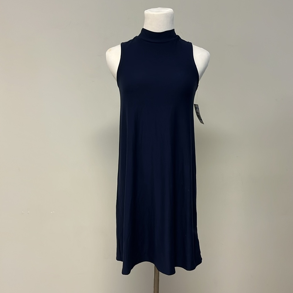 Pink Rose Midnight Blue Sleeveless Dress